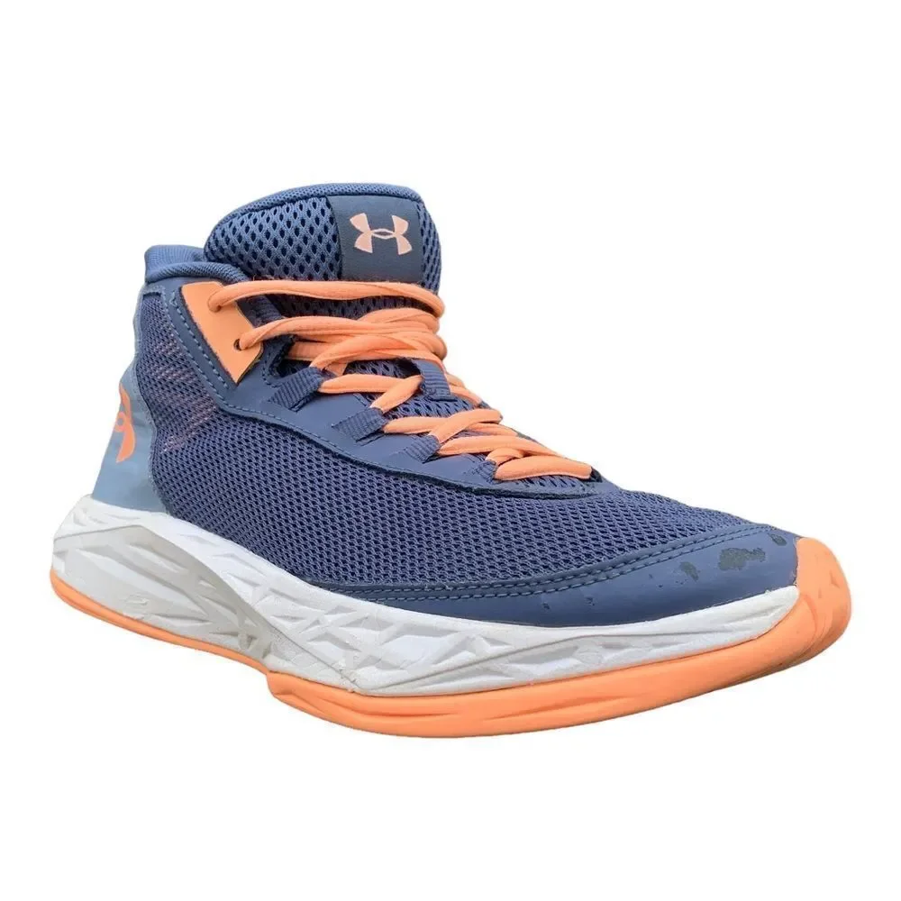 Under Armour Youth Utility Blue Orange Jet Basketball Shoes Sneakers Size 6